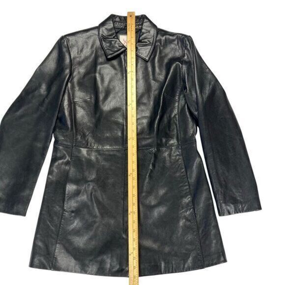 Anne Klein Ultra Soft Lambskin Leather Jacket Size M Classic Grunge 90s Y2k Coat - Picture 14 of 16